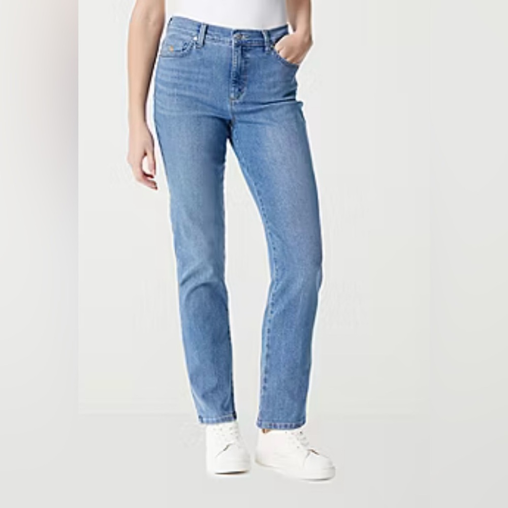 Gloria Vanderbilt Mid-Wash Amanda Classic Straight Leg Jeans Size 6 - Picture 11 of 13
